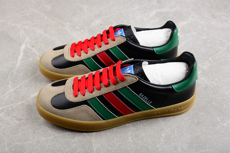 Gucci X Gazelle Shoes Core Black/Green/Brown-Red 21