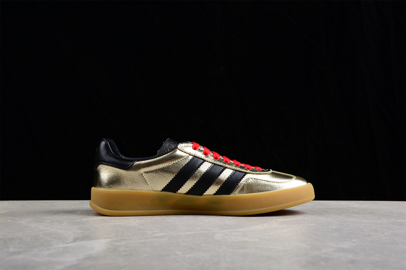 Gucci X Gazelle Shoes Gold/Core Black/Red 19