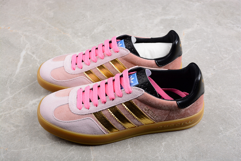 Gucci X Gazelle Shoes Light Pink/Gold/Core Black 25