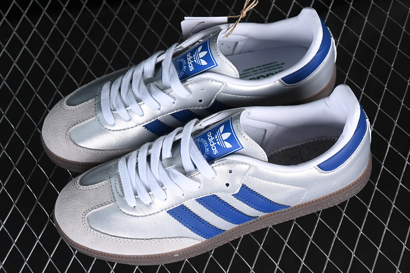 Adidas Samba Vegan White/Brown/Blue/Silver 3