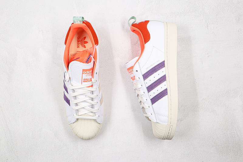 Superstar Girls Are Awesome Shoes Cloud White/Icey Pink/Signal Coral 9