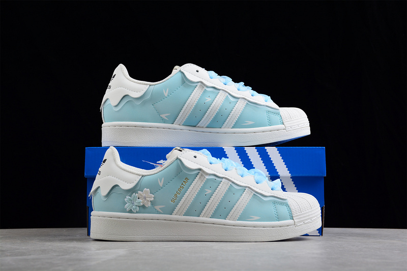 Superstar Shoes Cloud White/Light Blue/Core Black 23