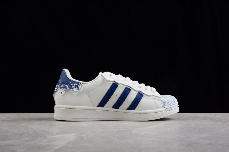 Superstar Shoes Creamy White/Navy Blue/Gold 11