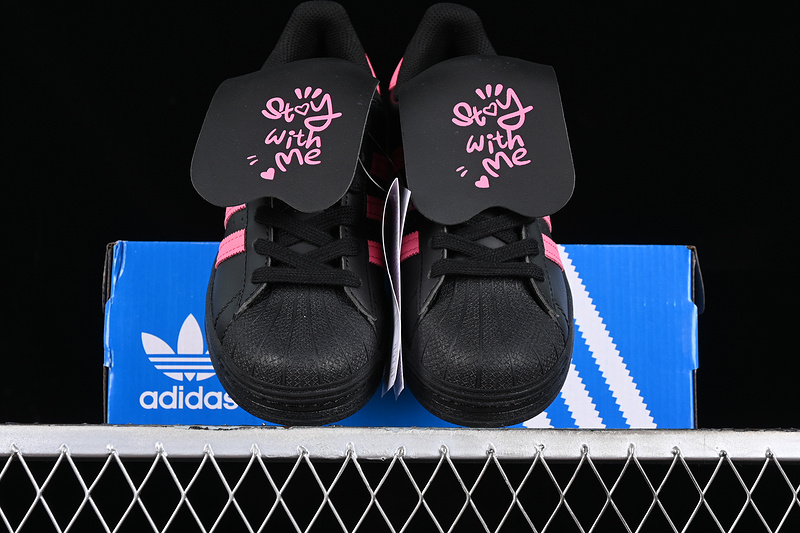 Adidas Superstar Shell Toe Casual Sneakers Black/Pink 5