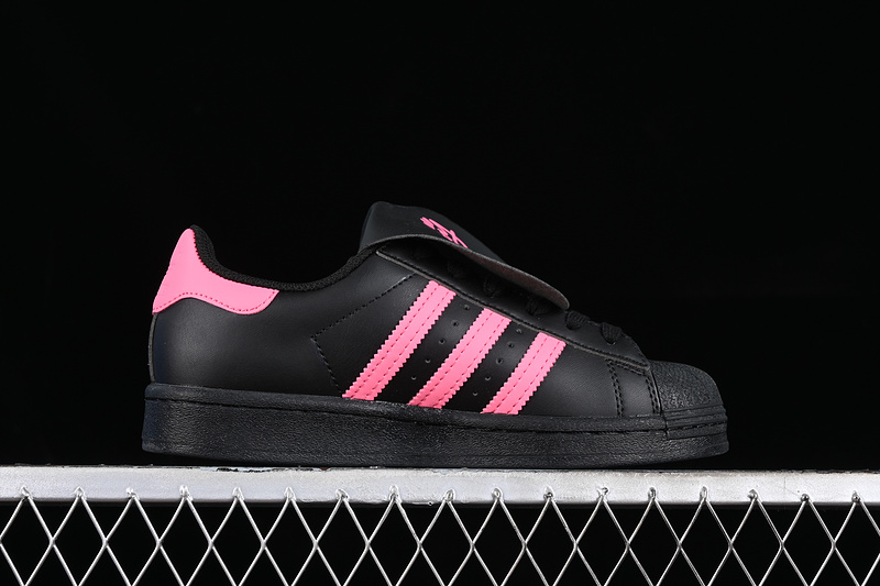 Adidas Superstar Shell Toe Casual Sneakers Black/Pink 7