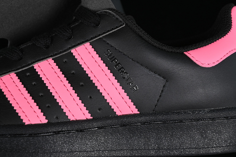 Adidas Superstar Shell Toe Casual Sneakers Black/Pink 27