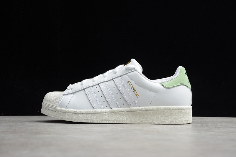 Superstar Shoes White/Green-Metallic Gold 3