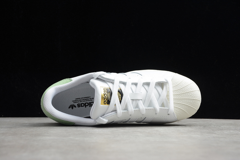 Superstar Shoes White/Green-Metallic Gold 5