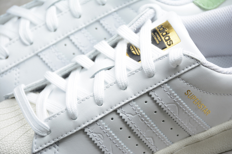 Superstar Shoes White/Green-Metallic Gold 7