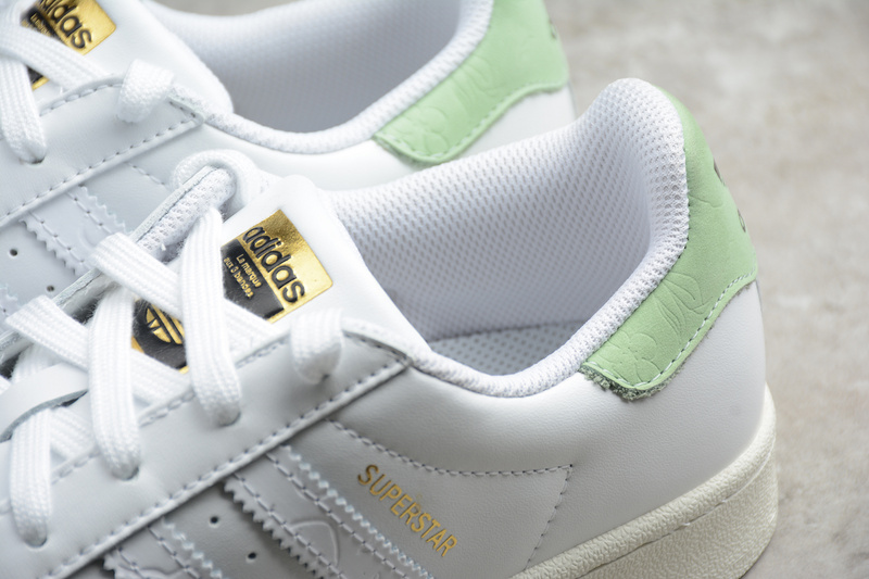 Superstar Shoes White/Green-Metallic Gold 21