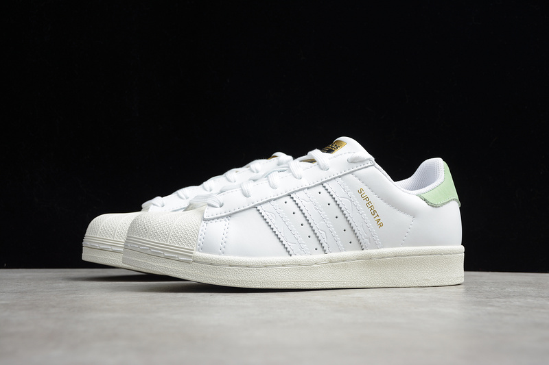 Superstar Shoes White/Green-Metallic Gold 27