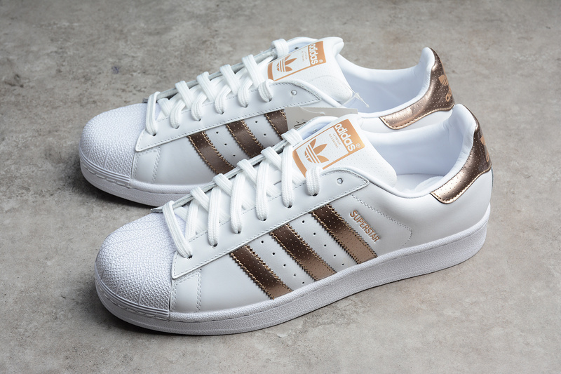 Adidas Superstar Rose Gold Copper White Black Shell 7