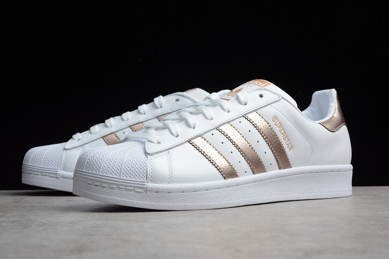 Adidas Superstar Rose Gold Copper White Black Shell 13