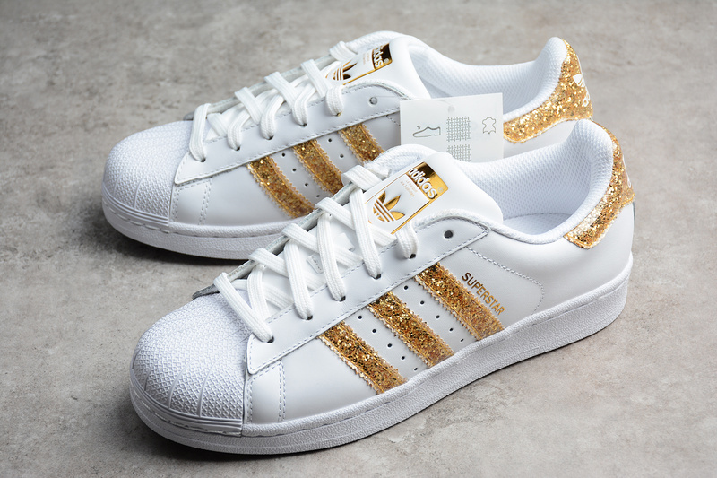 Adidas Superstar White/Gold 11