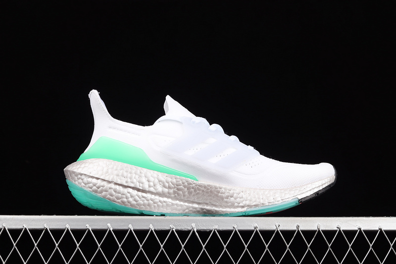 Ultraboost 21 Shoes Crystal White/Crystal White-Hazy Green 9