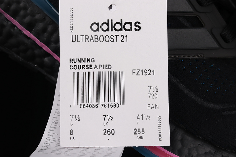 Ultraboost 21 Shoes Core Black/Carbon/Active Teal 15