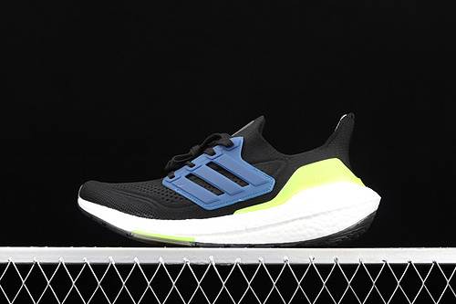 Ultraboost 21 Shoes Core Black/Green/Cloud White 5