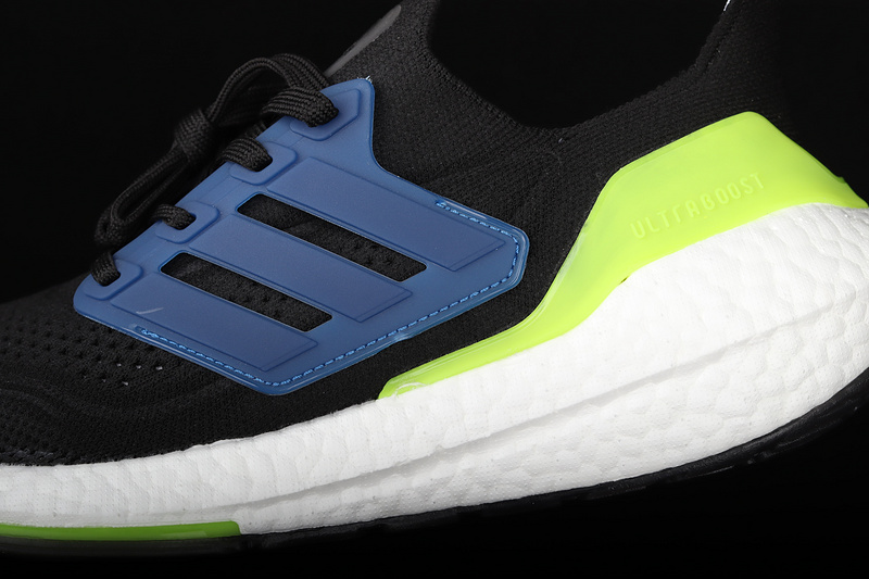 Ultraboost 21 Shoes Core Black/Green/Cloud White 7