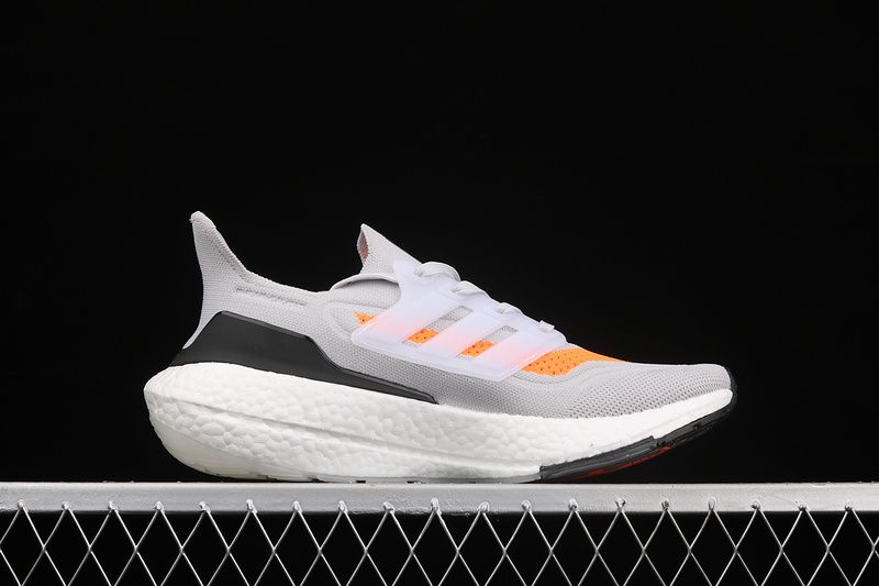 Ultra Boost 21 Consortium Light Grey/Cloud White/Orange 11