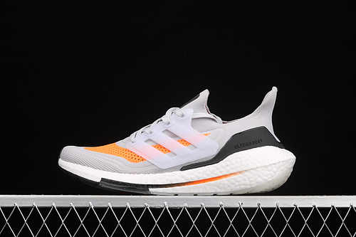 Ultra Boost 21 Consortium Light Grey/Cloud White/Orange 21