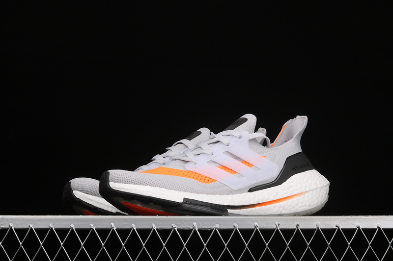 Ultra Boost 21 Consortium Light Grey/Cloud White/Orange 29