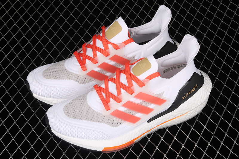 Ultra Boost 21 Consortium Cloud White/Core Black/Orange 25