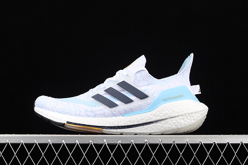 Ultraboost 21 Shoes Cloud White/Night Indigo/Clear Blue 15