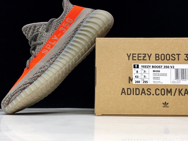 Og Yeezy Boost 350 V2 Steeple Gray/Beluga/Solar Red 9