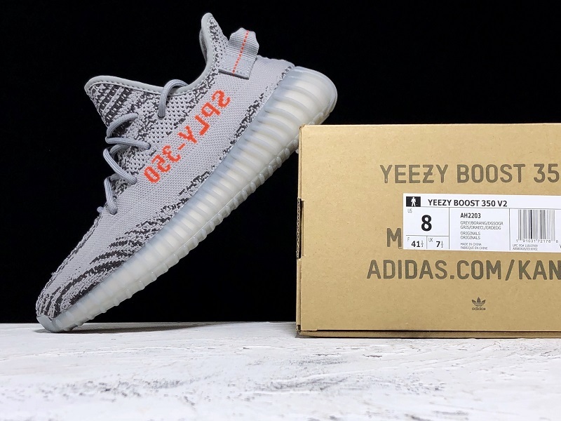 H12 Yeezy Boost 350 V2 Grey/Bold Orange/Dark Solid Grey 27