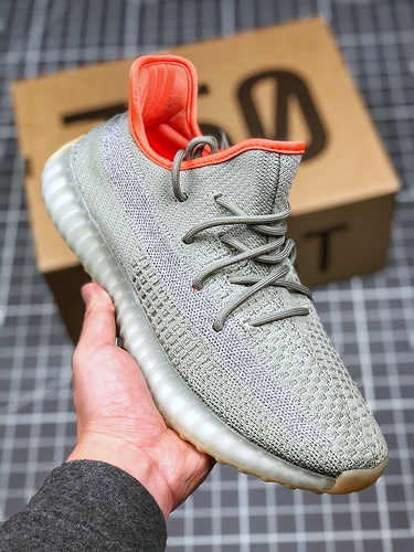 Yeezy Boost 350 V2 Desert Sage Light Grey/Orange 15