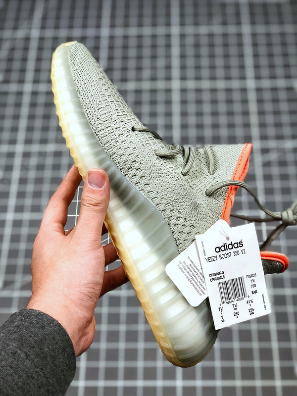 Yeezy Boost 350 V2 Desert Sage Light Grey/Orange 19