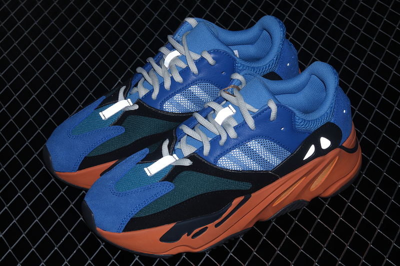 Yeezy Boost 700 Bright Blue/Core Black//Orange 7