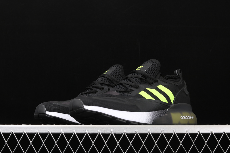 Zx 2K Boost Shoes Core Black/Cloud White/Green 7