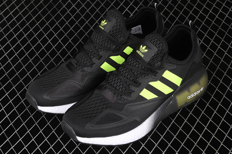 Zx 2K Boost Shoes Core Black/Cloud White/Green 29