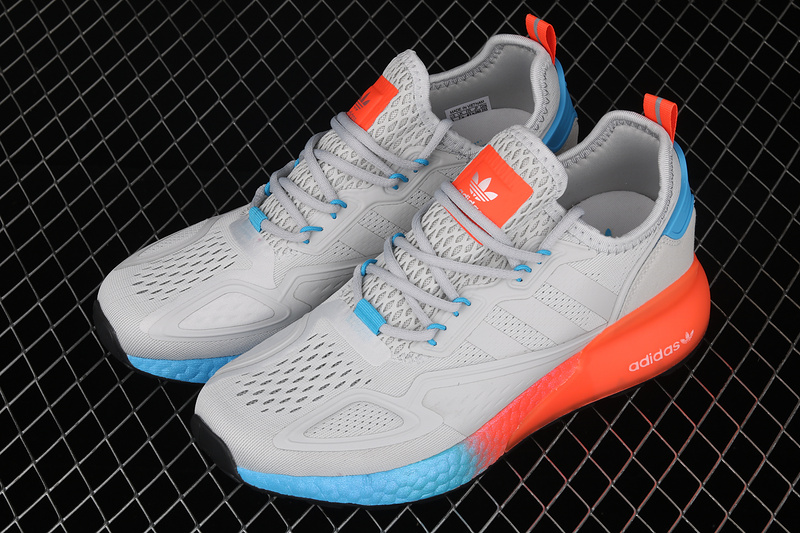 Zx 2K Boost Shoes Cloud White/Orange/Blue 13