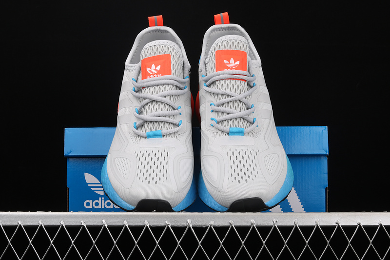 Zx 2K Boost Shoes Cloud White/Orange/Blue 21