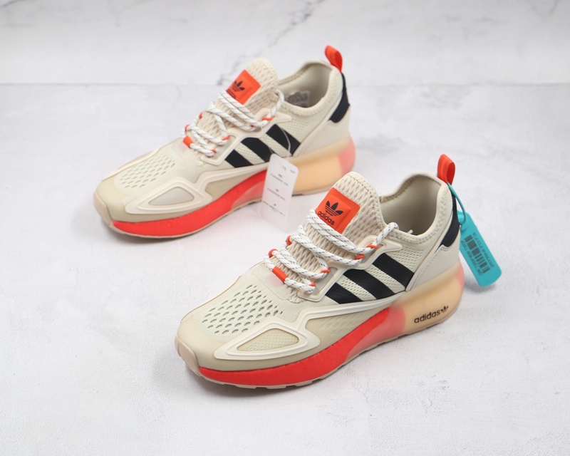 Zx 2K Boost Shoes Beige/Core Black/Orange 5