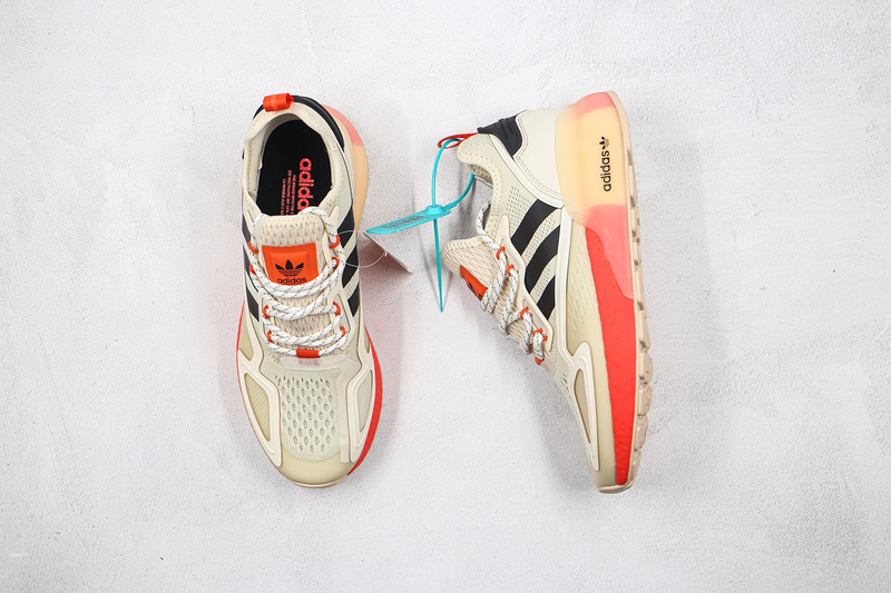 Zx 2K Boost Shoes Beige/Core Black/Orange 9