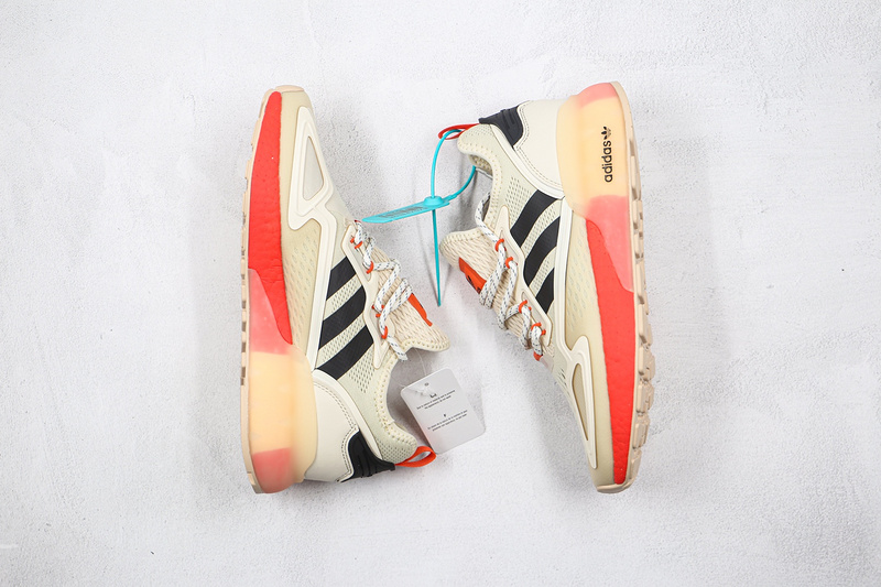 Zx 2K Boost Shoes Beige/Core Black/Orange 17