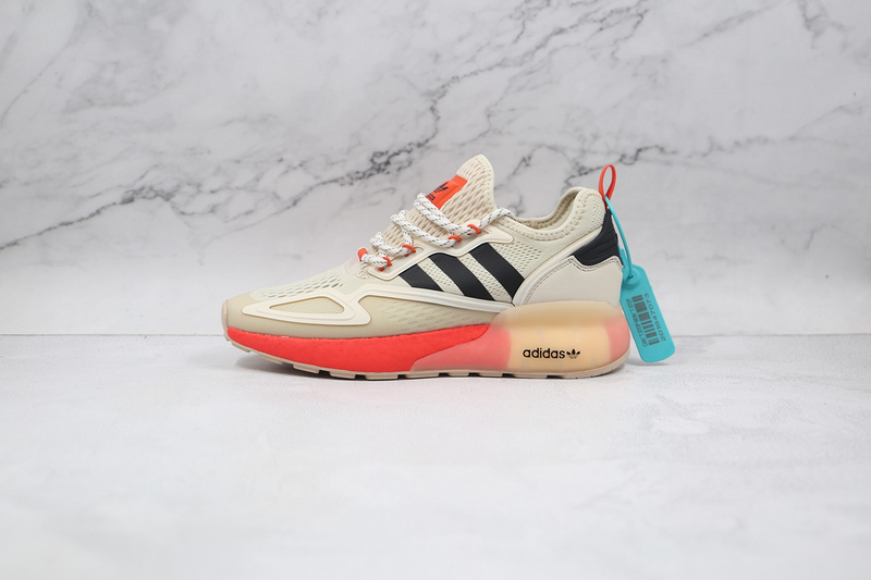 Zx 2K Boost Shoes Beige/Core Black/Orange 19