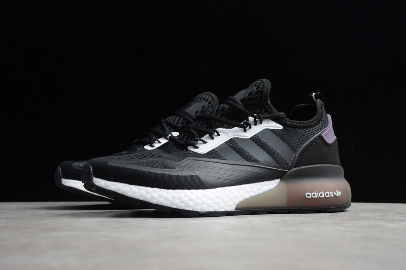 Zx 2K Boost Shoes Core Black/Cloud White/Purple 3