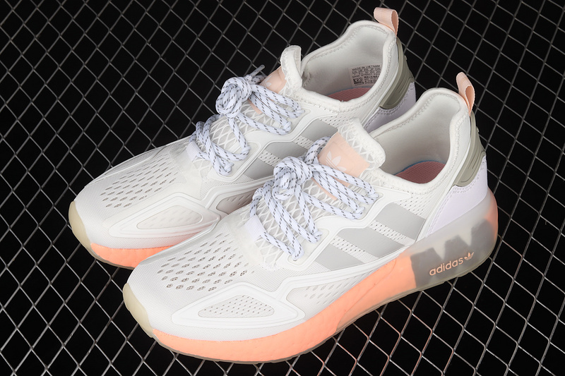 Zx 2K Boost Shoes Cloud White/Clear Onix/Glow Pink 23