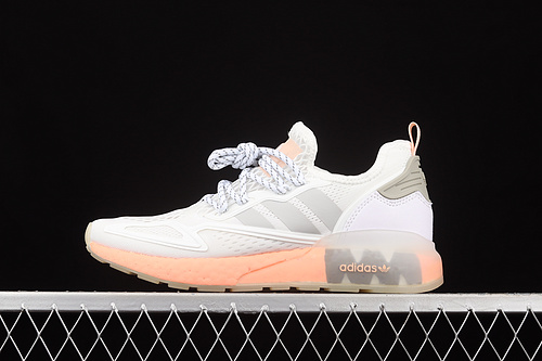 Zx 2K Boost Shoes Cloud White/Clear Onix/Glow Pink 33