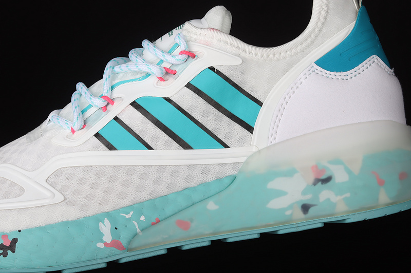 Zx 2K Boost Shoes Cloud White/Acid Mint/Screaming Pink 11