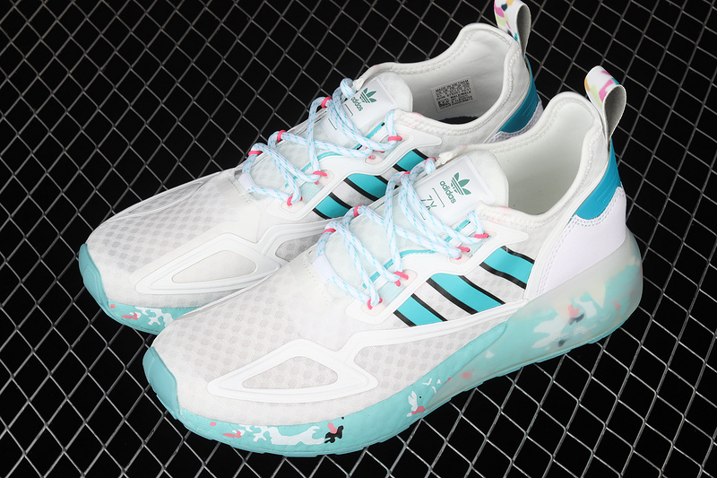 Zx 2K Boost Shoes Cloud White/Acid Mint/Screaming Pink 31