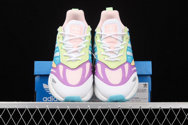 Zx 2K Boost 2.0 J Shoes Cloud White/Cloud White/Light Purple 33