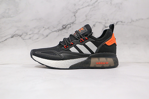 Zx 2K Boost Shoes Core Black/Cloud White/Orange 3