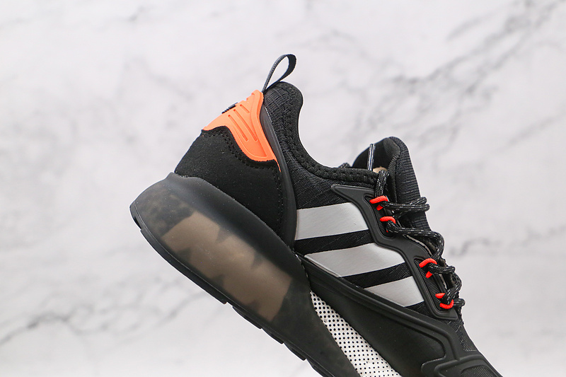 Zx 2K Boost Shoes Core Black/Cloud White/Orange 5