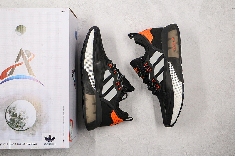 Zx 2K Boost Shoes Core Black/Cloud White/Orange 9