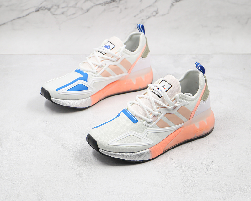 Zx 2K Boost Shoes Crystal White/True Pink/Matte Silver 3